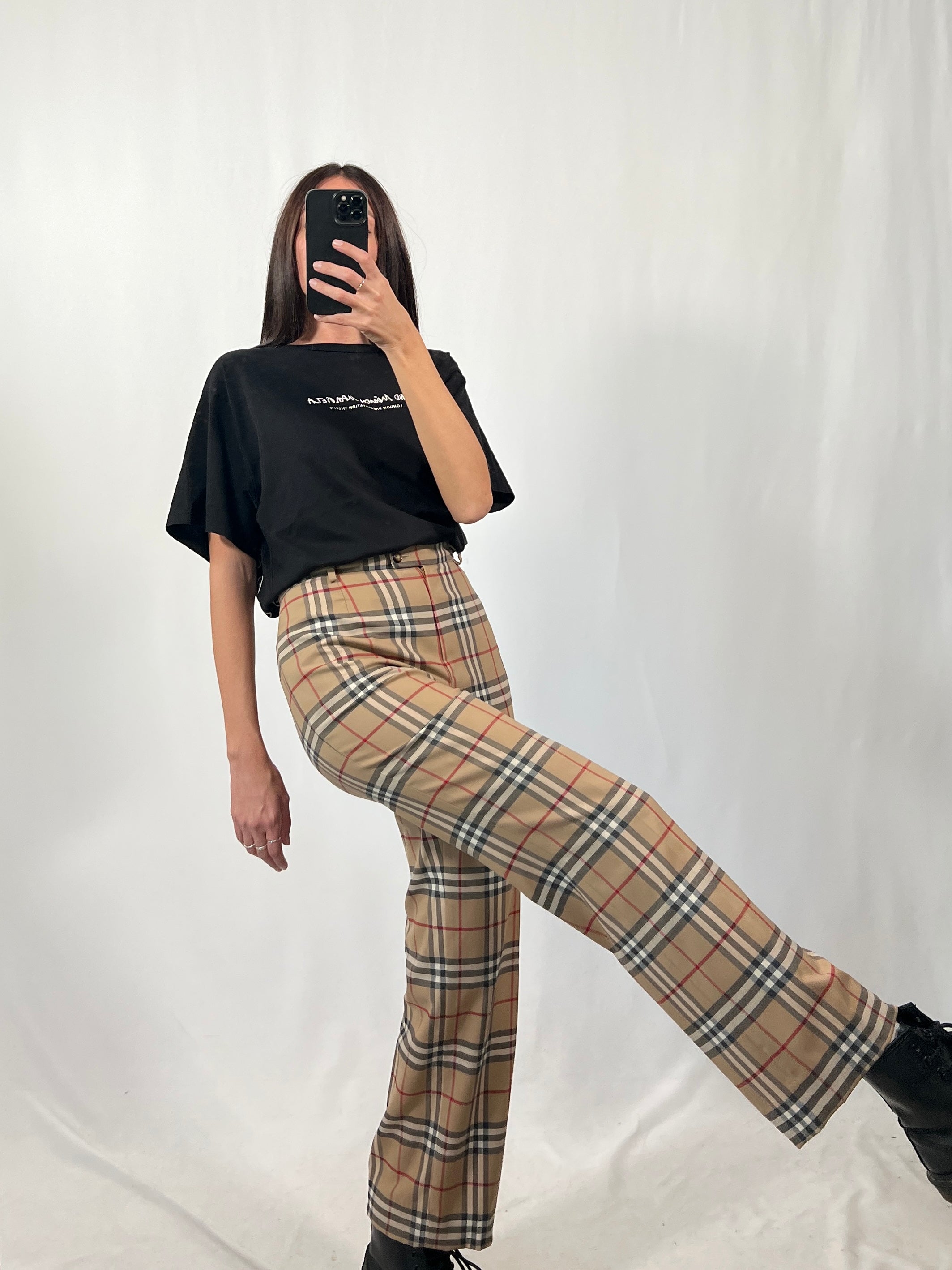 Pantaloni vintage Burberry tartan tg S/M