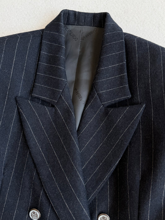 Tailleur vintage Dolce & Gabbana gessato in lana tg S