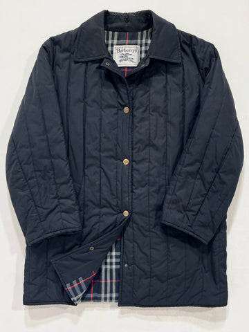 Giacca vintage Burberry trapunta blu tg 44
