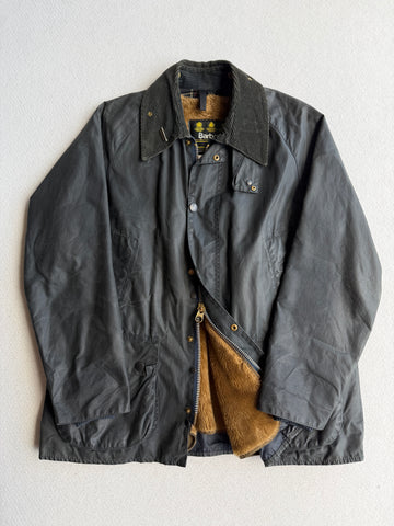 Giacca vintage Barbour Bedale con interno e spilla tg M