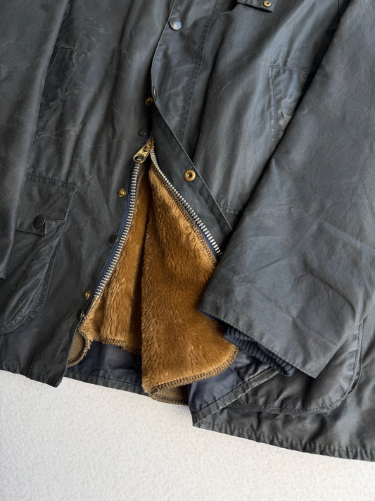 Giacca vintage Barbour Bedale con interno e spilla tg M