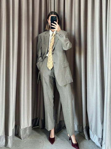 Abito vintage Versace grigio righe tg 46