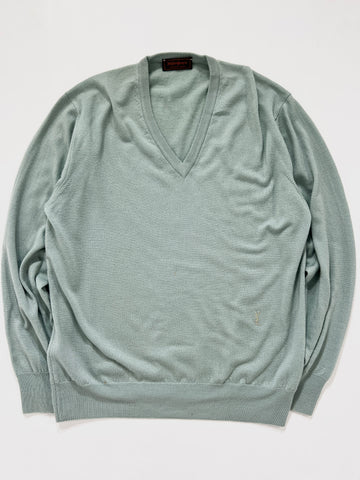 Maglia vintage YSL turchese in lana tg XL