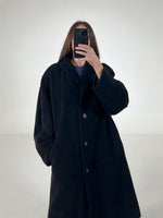 Carica l&#39;immagine nel visualizzatore di Gallery, Cappotto vintage Max Mara Cashmere/mohair nero tg 44
