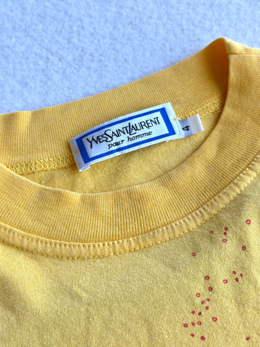 T-shirt vintage Yves Saint Laurent cotone logo tg L
