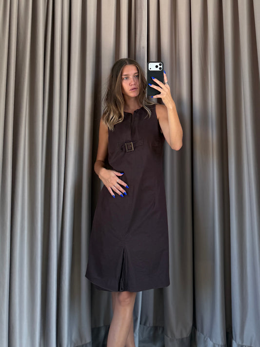 Vestito vintage Valentino marrone cotone tg 46