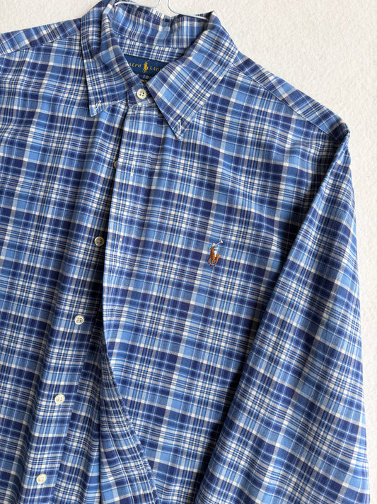 Camicia vintage Ralph Lauren azzurro tg M