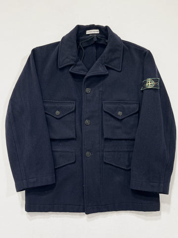 Cappotto vintage Stone Island blu lana tg XL