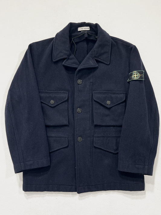 Cappotto vintage Stone Island blu lana tg XL