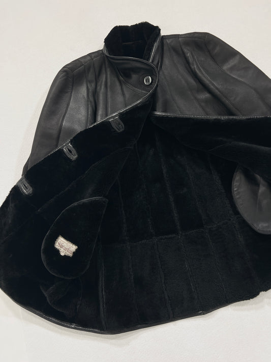 Montone vintage Shearling nero tg 42