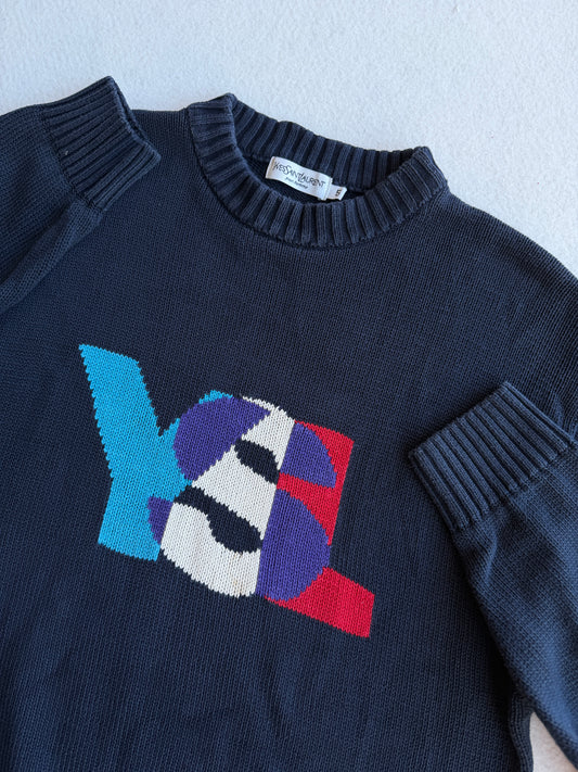 Maglia vintage Yves Saint Laurent cotone logo tg XL
