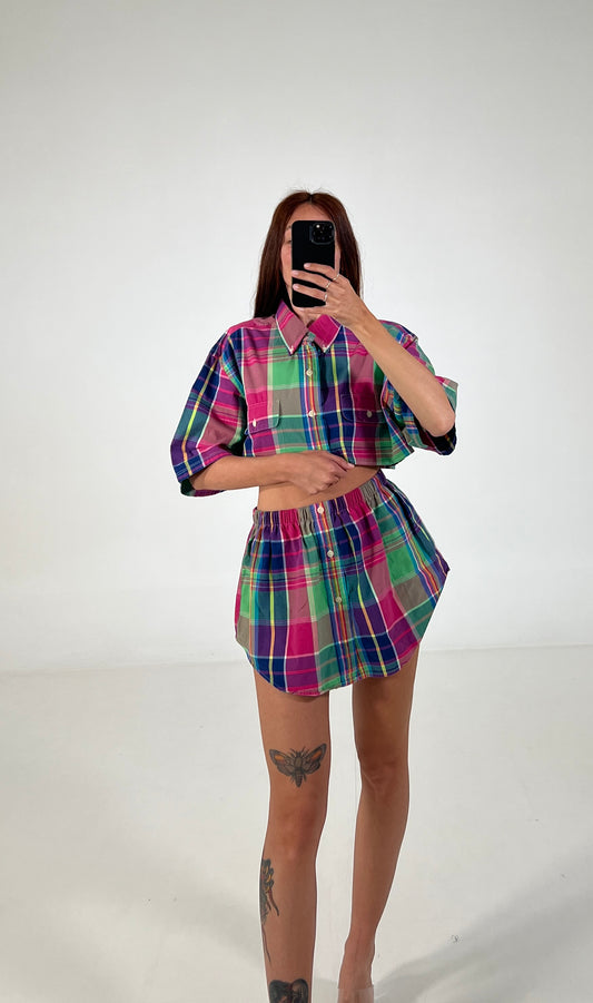 Coordinato vintage Ralph Lauren tartan tg S