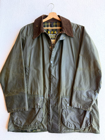 Giacca vintage Barbour Beaufort verde con interno tg C46
