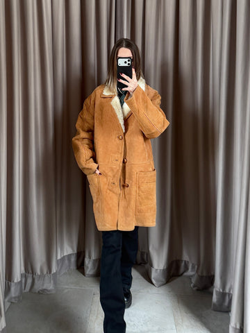 Montone vintage Shearling beige tg XL