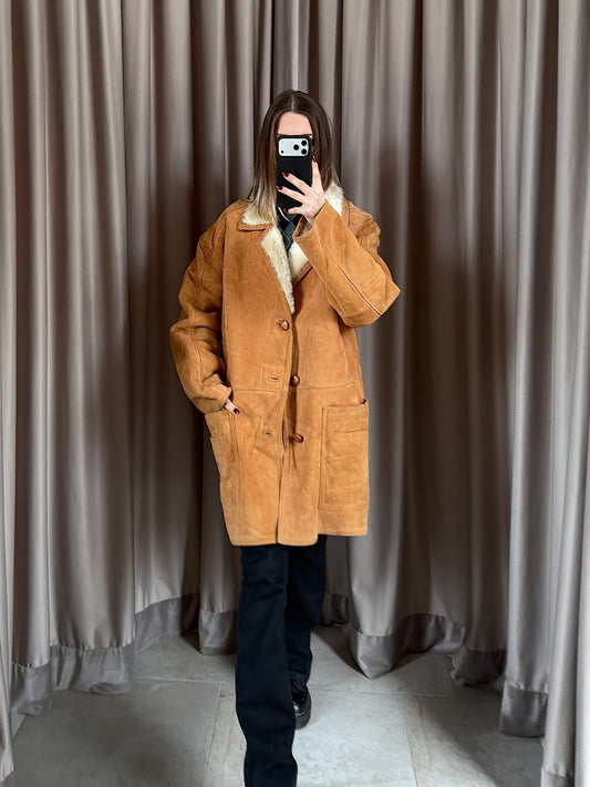 Montone vintage Shearling beige tg XL