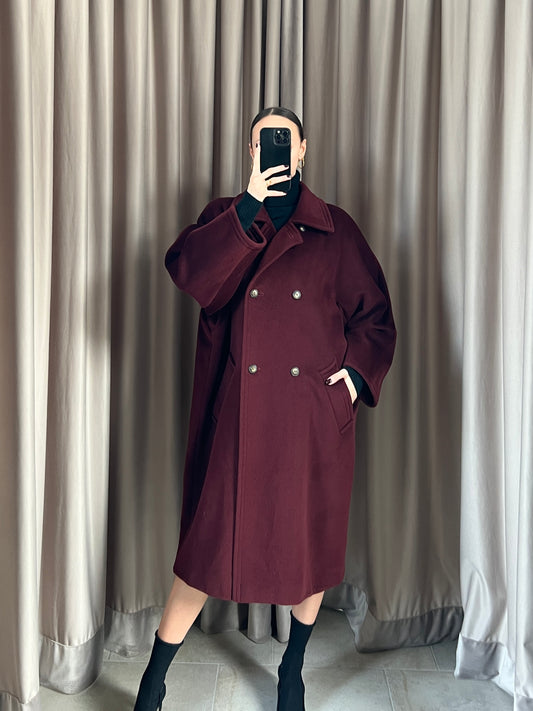 Cappotto vintage Max Mara bordeaux tg M