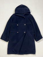 Carica l&#39;immagine nel visualizzatore di Gallery, Cappotto vintage Max Mara blu cappuccio tg M
