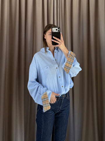 Camicia vintage Burberry celeste tg XL