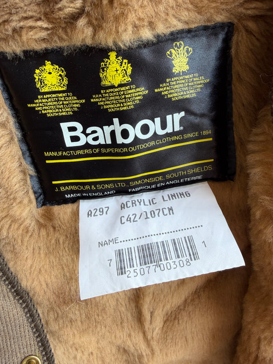 Interno Barbour vintage in pile tg C42 A297