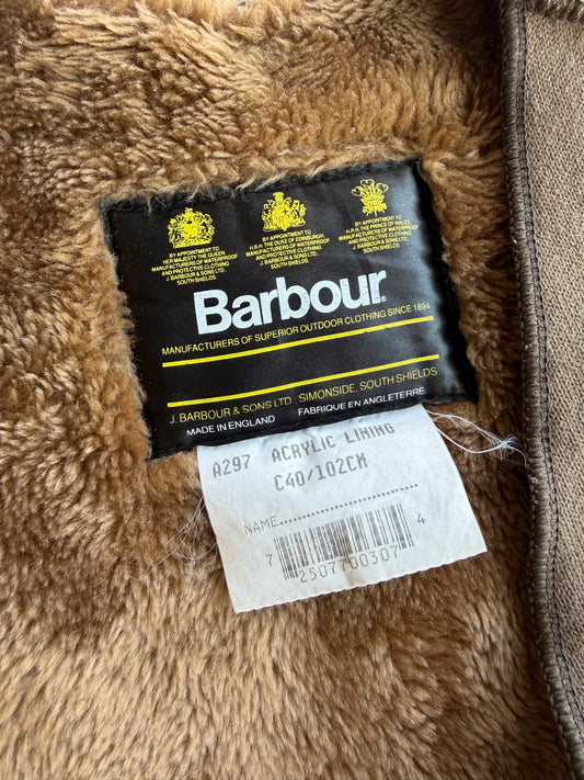Interno Barbour vintage in pile tg C40 A297