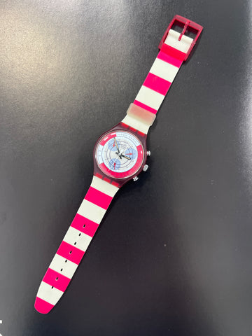 Orologio vintage Swatch chrono navy berry