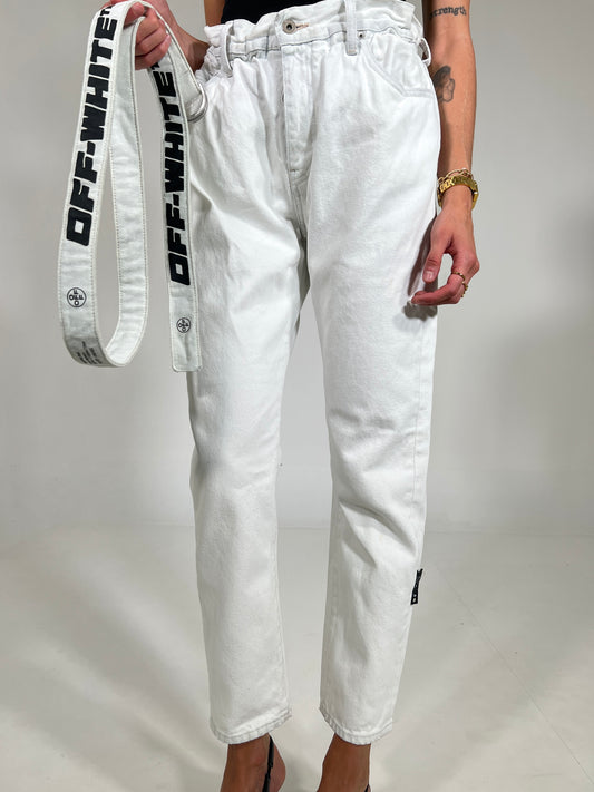 Jeans vintage Off-White bianco tg M