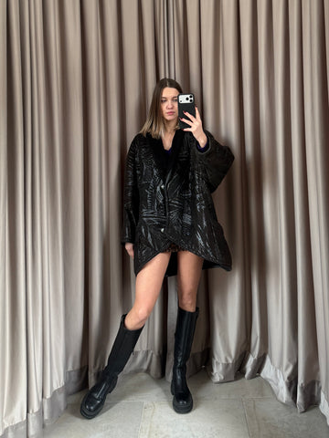 Montone vintage Shearling nero tg M