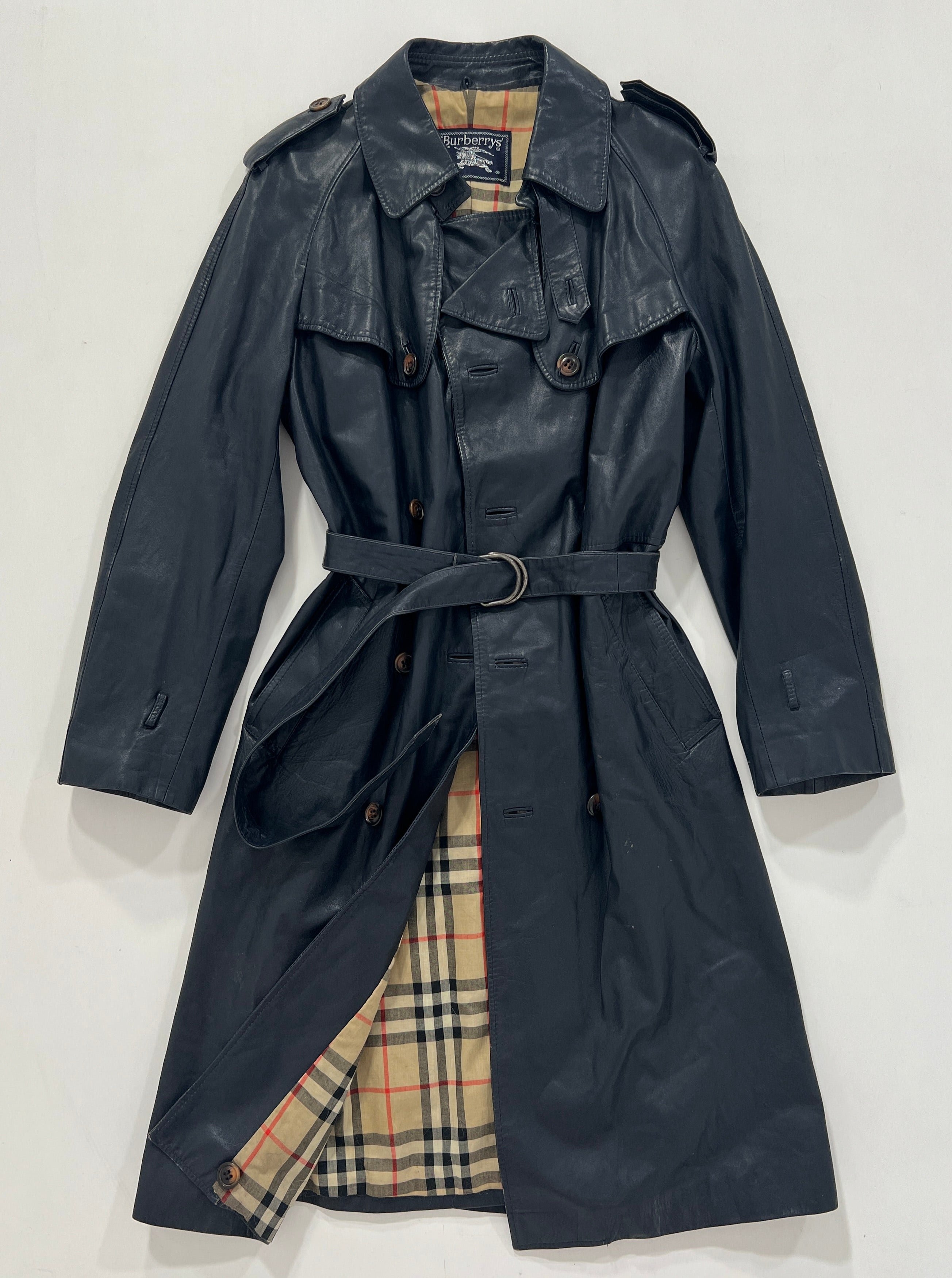 Trench vintage Burberry doppiopetto pelle tg S/M