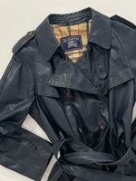 Carica l&#39;immagine nel visualizzatore di Gallery, Trench vintage Burberry doppiopetto pelle tg S/M
