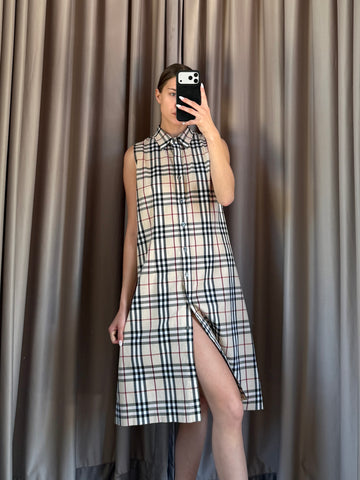 Vestito vintage Burberry tartan smanicato tg S