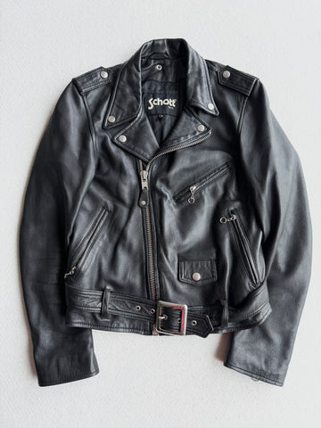 Giacca chiodo vintage Schott in pelle nero tg S