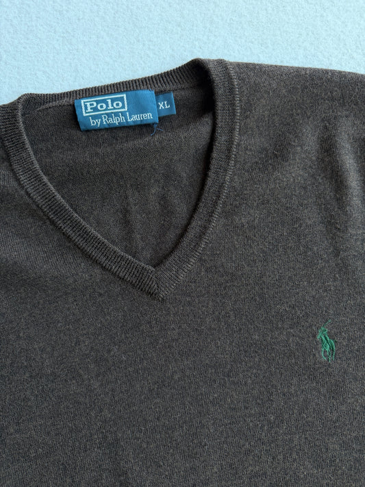 Maglia vintage Ralph Lauren lana merino marrone tg XL