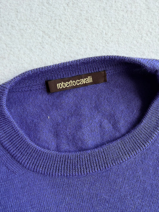 Maglia vintage Roberto Cavalli lana viola tg L