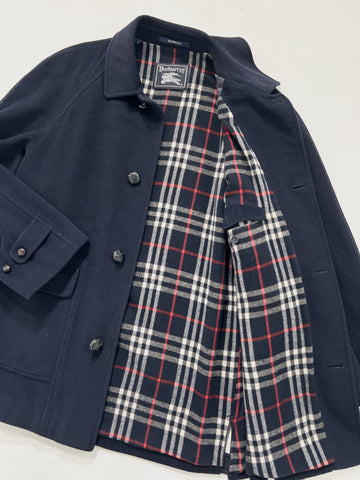 Cappotto vintage Burberry blu lana tg XL