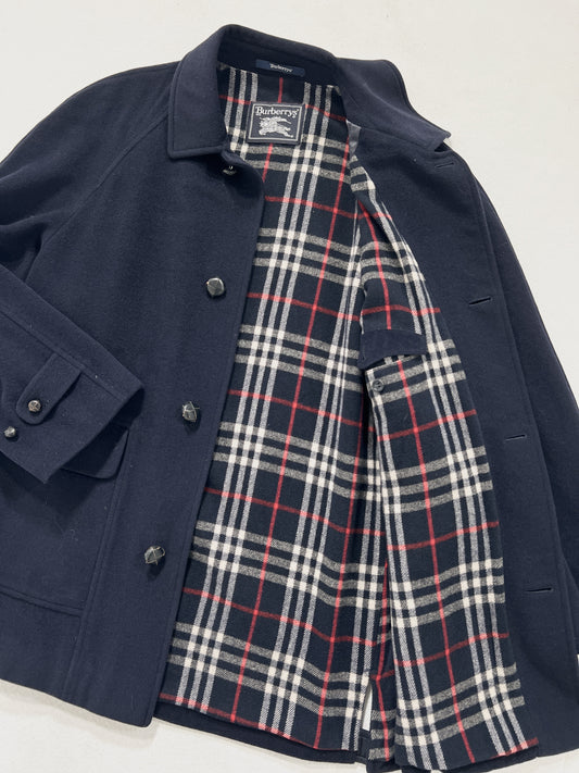 Cappotto vintage Burberry blu lana tg XL