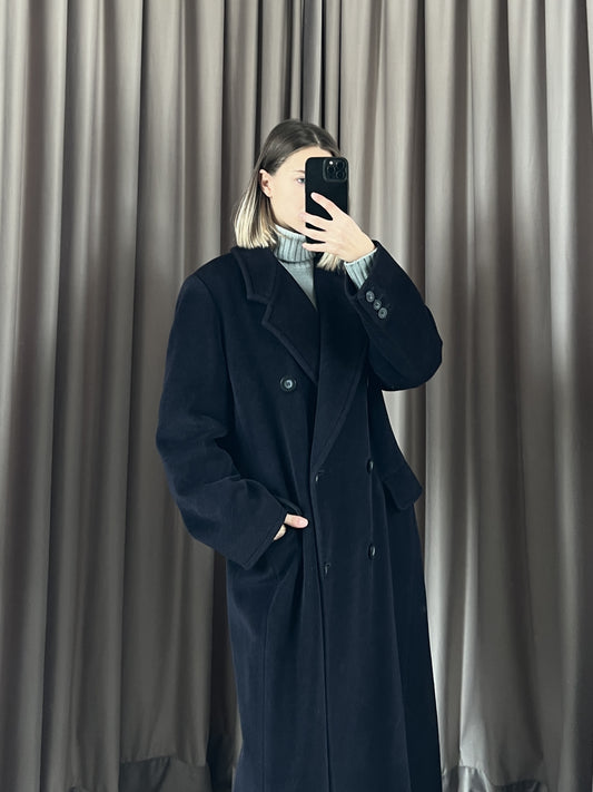 Cappotto vintage Max Mara blu lana tg 44