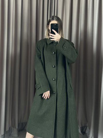 Cappotto vintage loden alpaca verde tg 48