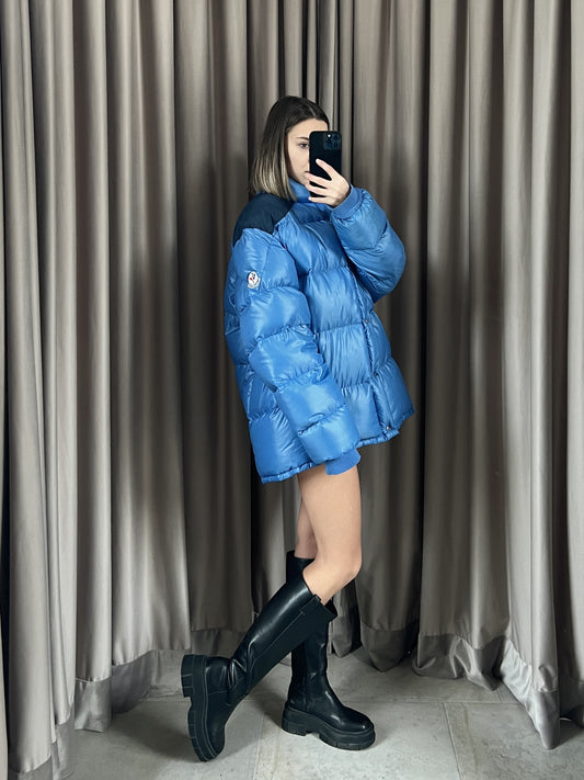Giacca piumino vintage Moncler celeste tg L