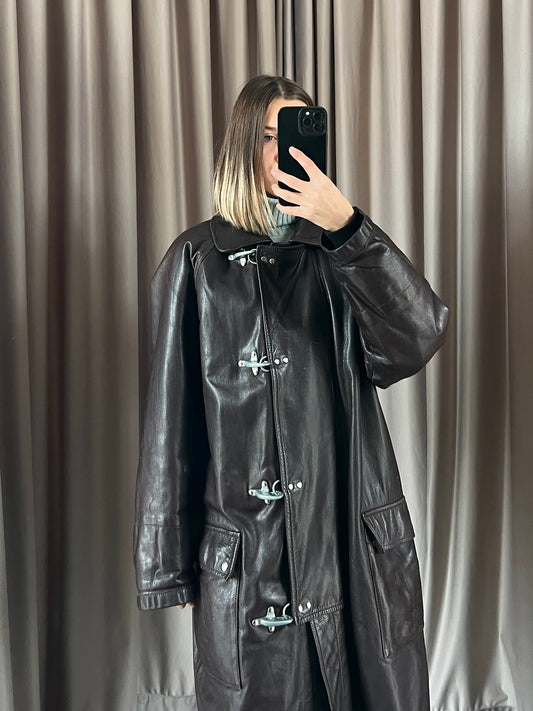 Cappotto vintage Fay in pelle 4 ganci tg M