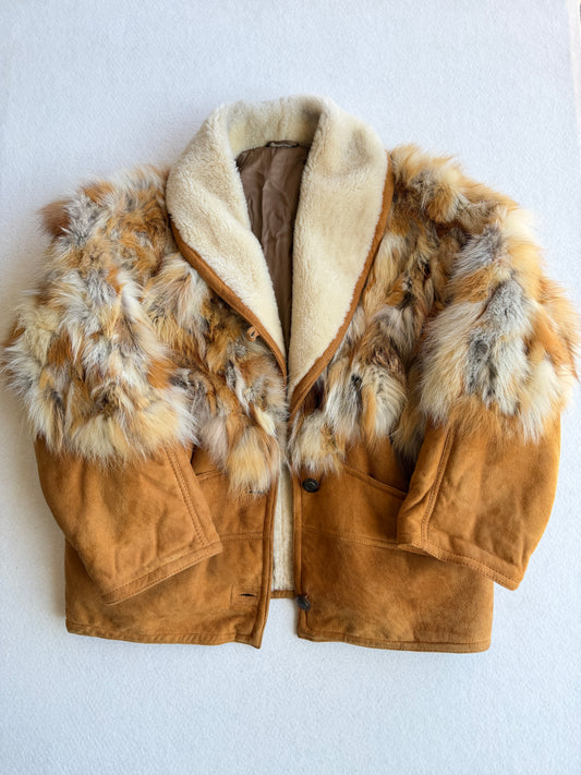 Montone vintage Shearling whisky pelliccia tg M