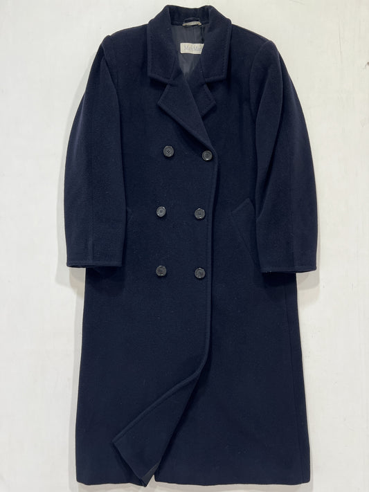 Cappotto vintage Max Mara doppiopetto blu tg M