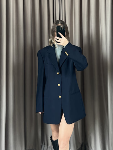Blazer vintage Valentino blu lana tg 48