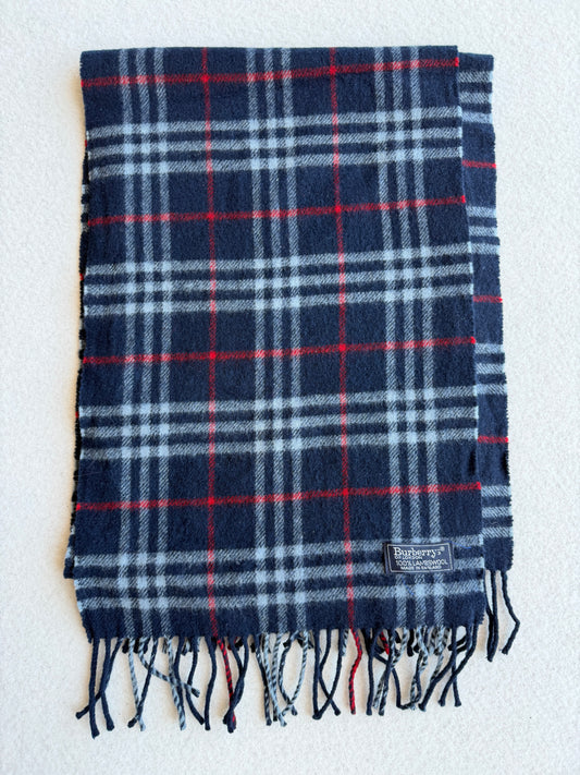 Sciarpa vintage Burberry tartan blu
