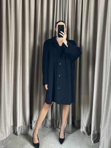 Cappotto vintage Marina Rinaldi blu cashmere tg M