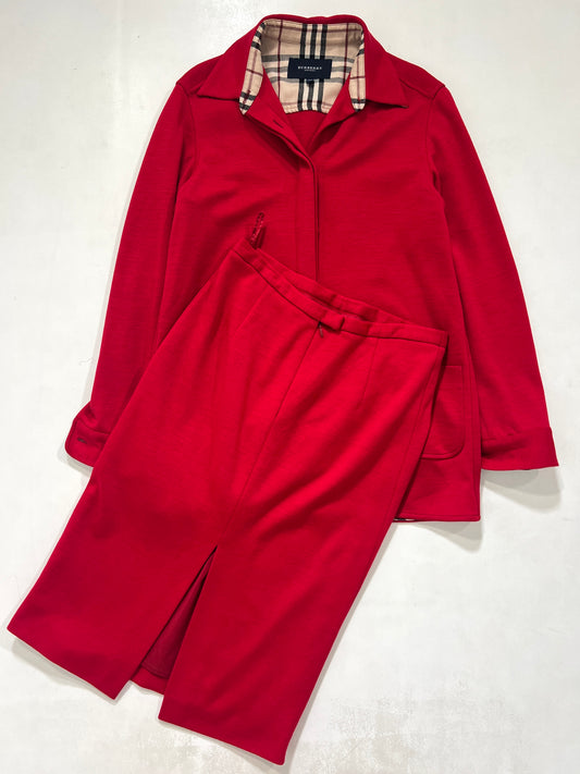 Tailleur vintage Burberry rosso lana tg M