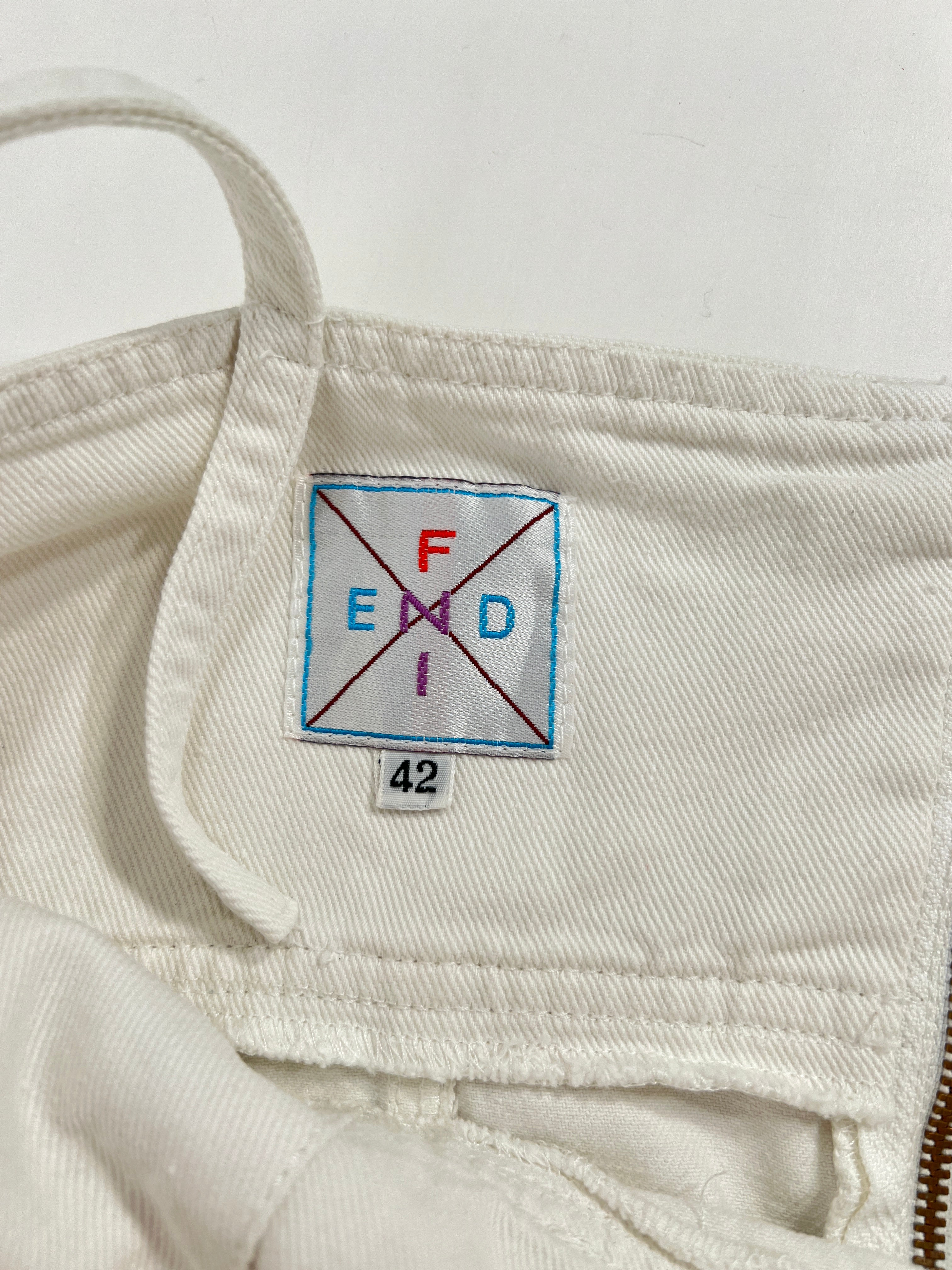 Vestito vintage Fendi denim bianco tg 42