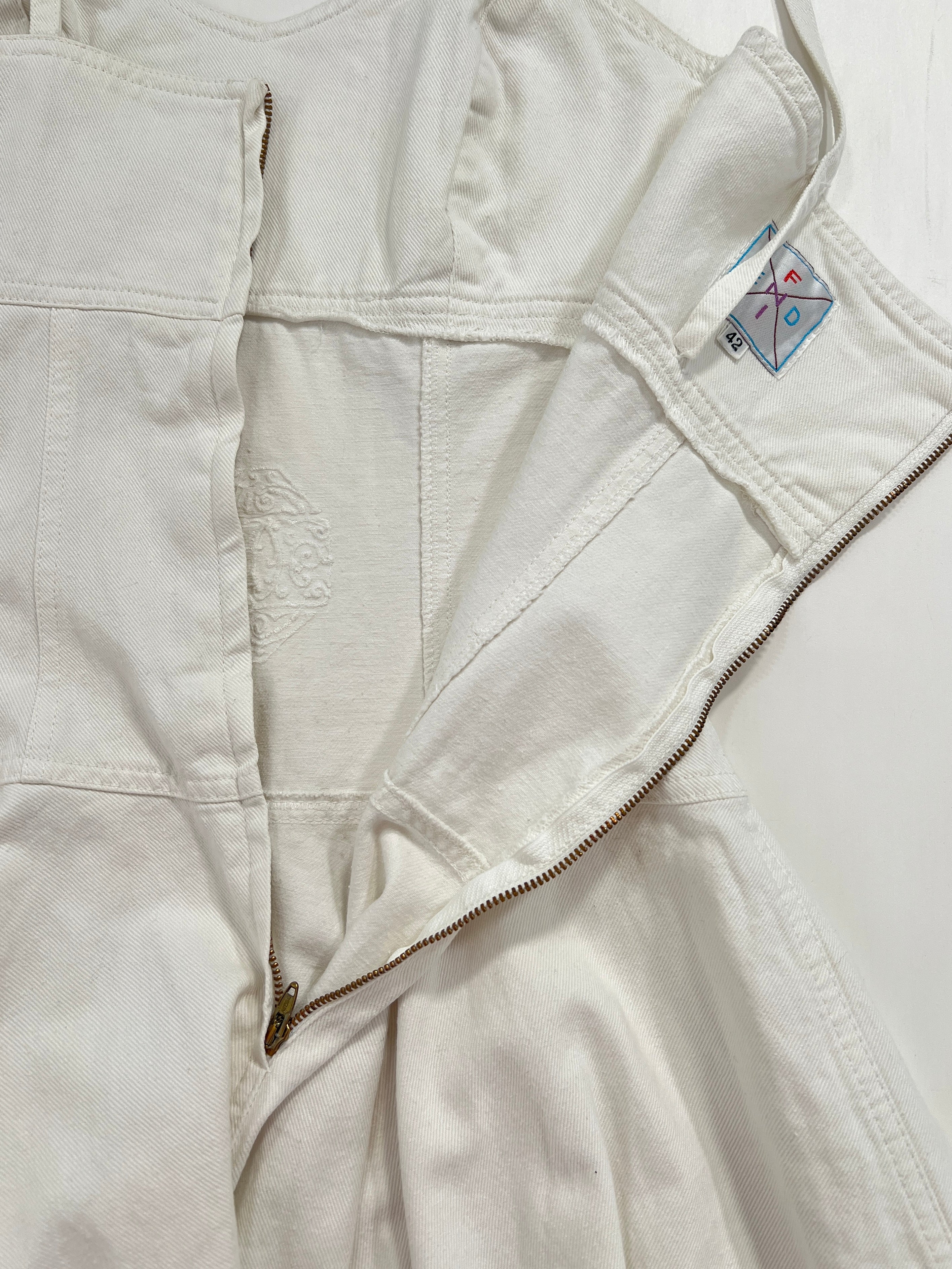 Vestito vintage Fendi denim bianco tg 42