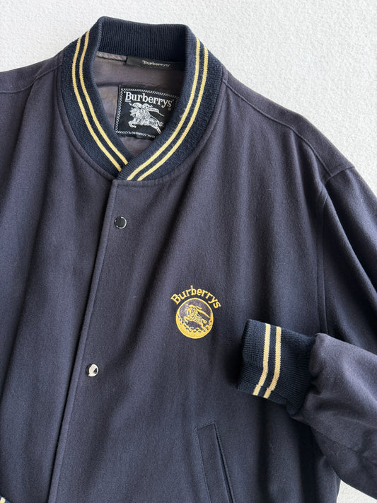 Giacca vintage Burberry bomber lana logo ricamato tg L