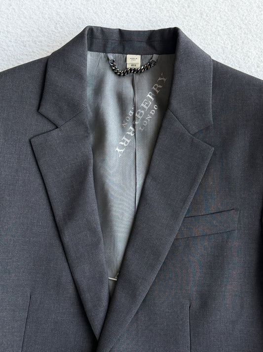 Blazer vintage Burberry lana grigio tg 46
