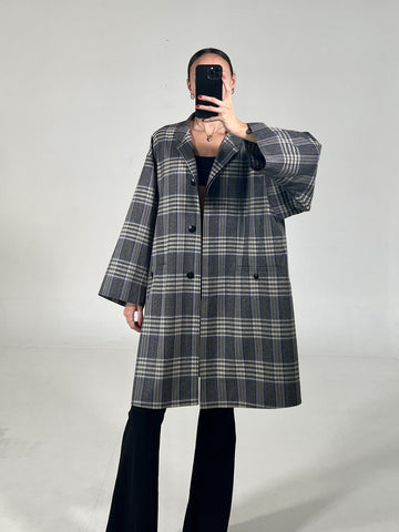 Cappotto vintage Max Mara tartan lana tg 42